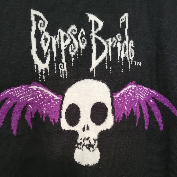 NWT Tim Burtons Corpse Bride x Unique Vintage Sweater Size Xs/S - Picture 5 of 9
